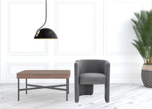 Grey Velvet Asymmetrical Base Arm Chair 24