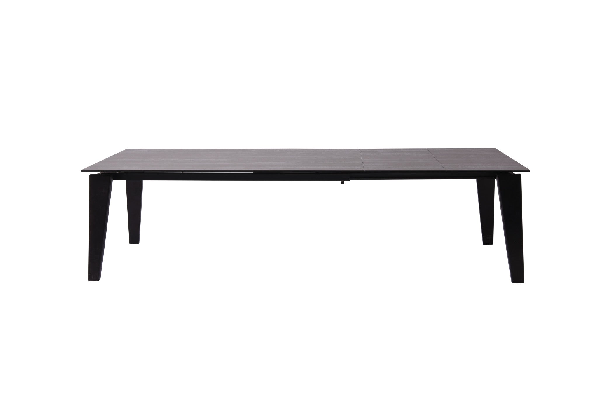 71" Gray and Black Ceramic and Glass Top Extendable Dining Table