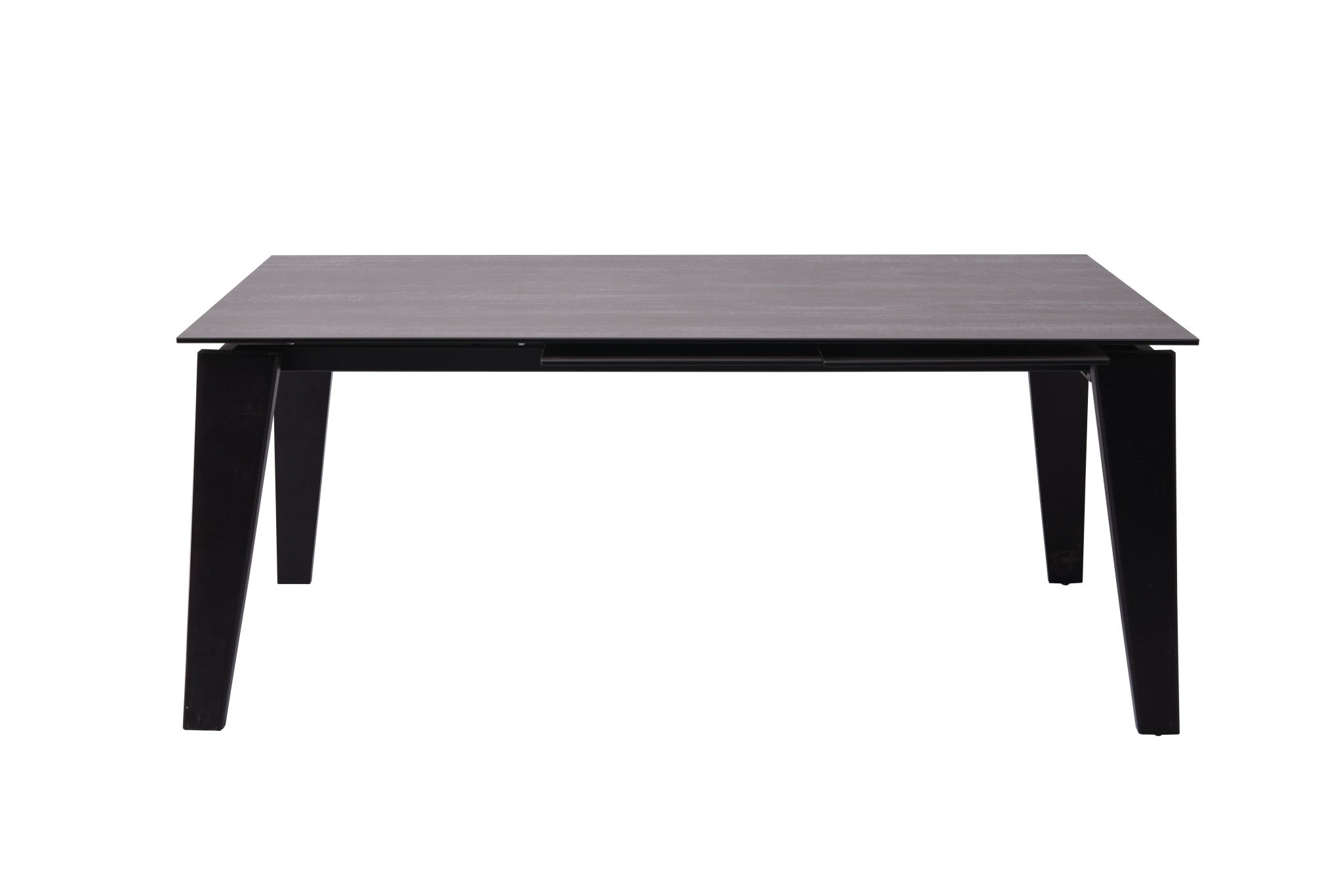 71" Gray and Black Ceramic and Glass Top Extendable Dining Table