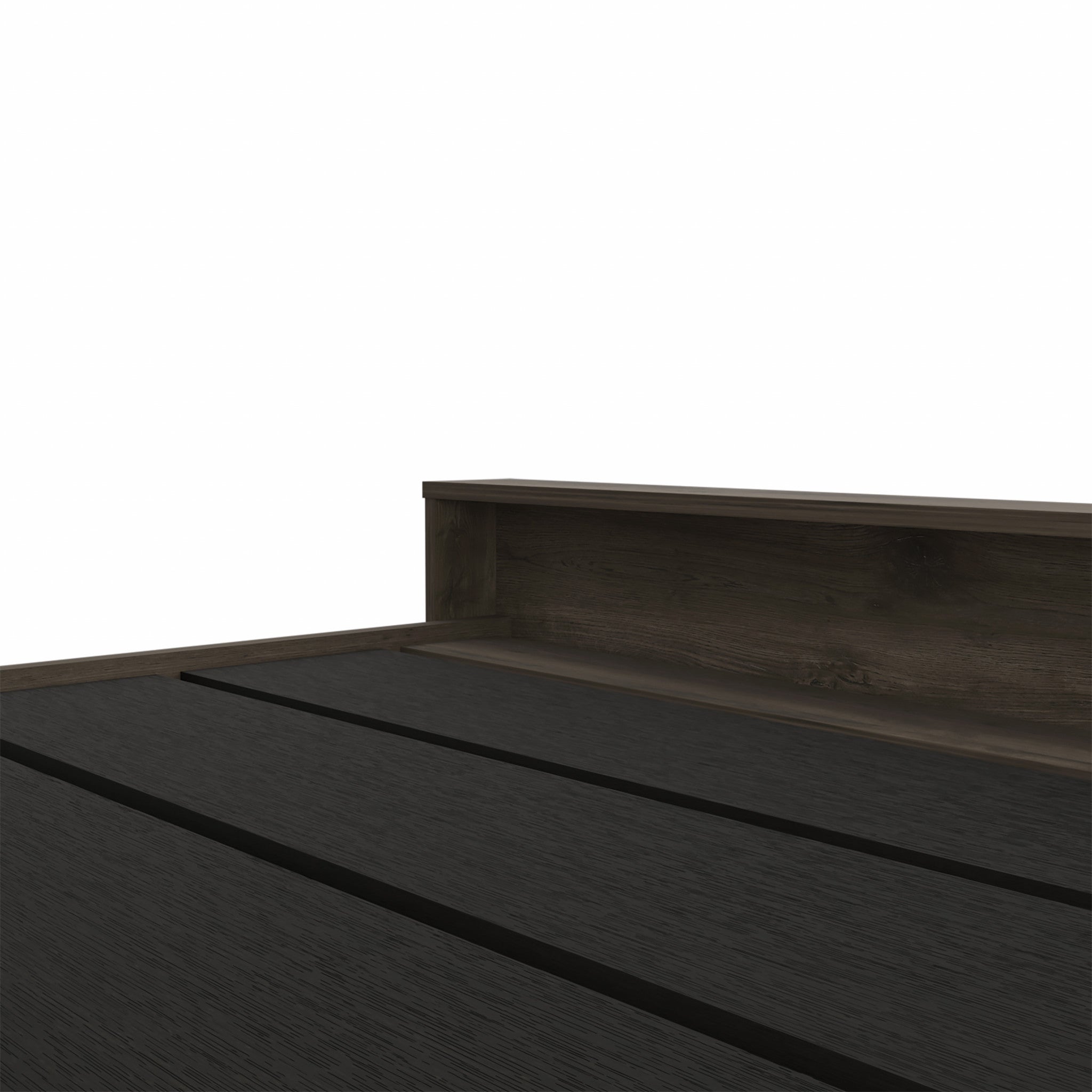 59.2"W X 86.2"D X 38.6"H Dark Brown Bed