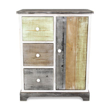 Mesa auxiliar de madera rústica blanca y negra de 30