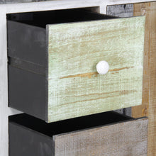 Mesa auxiliar de madera rústica blanca y negra de 30