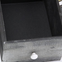 Mesa auxiliar de madera rústica blanca y negra de 30