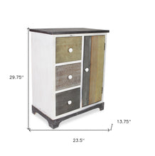 Mesa auxiliar de madera rústica blanca y negra de 30