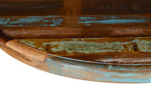 Brown and Patina Distressed Wood Round Pedestal High Top Table 36