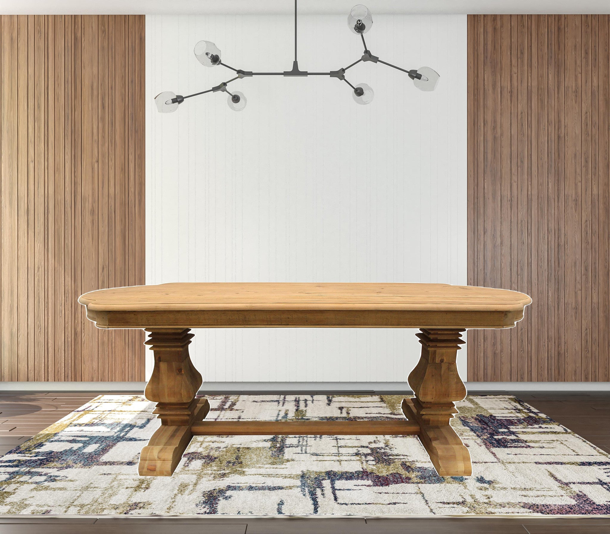 84" Natural Rectangular Solid Wood Dining Table