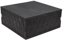 Dark Gray Solid Wood Square Distressed Coffee Table 40
