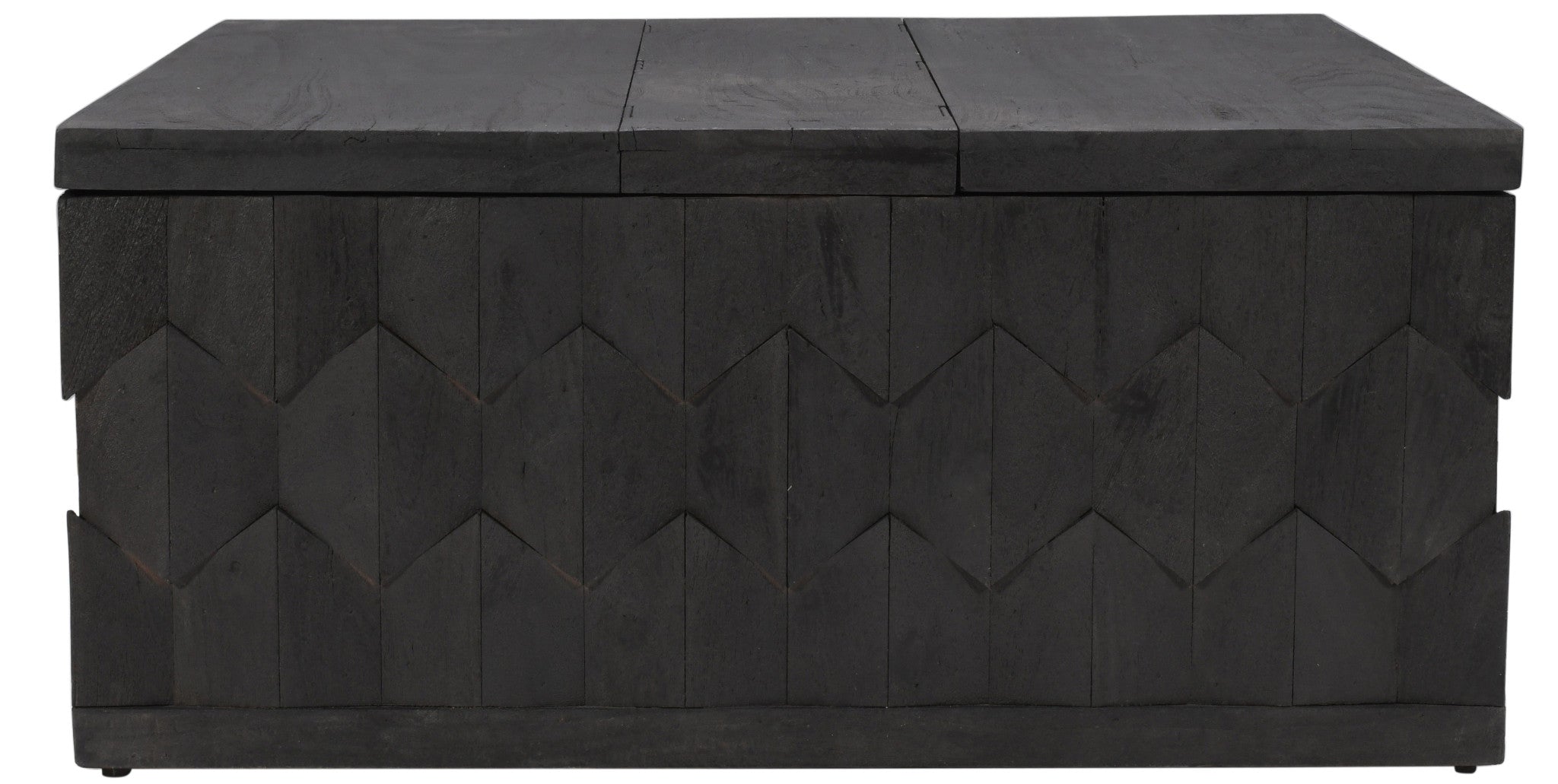 Dark Gray Solid Wood Square Distressed Coffee Table 40"
