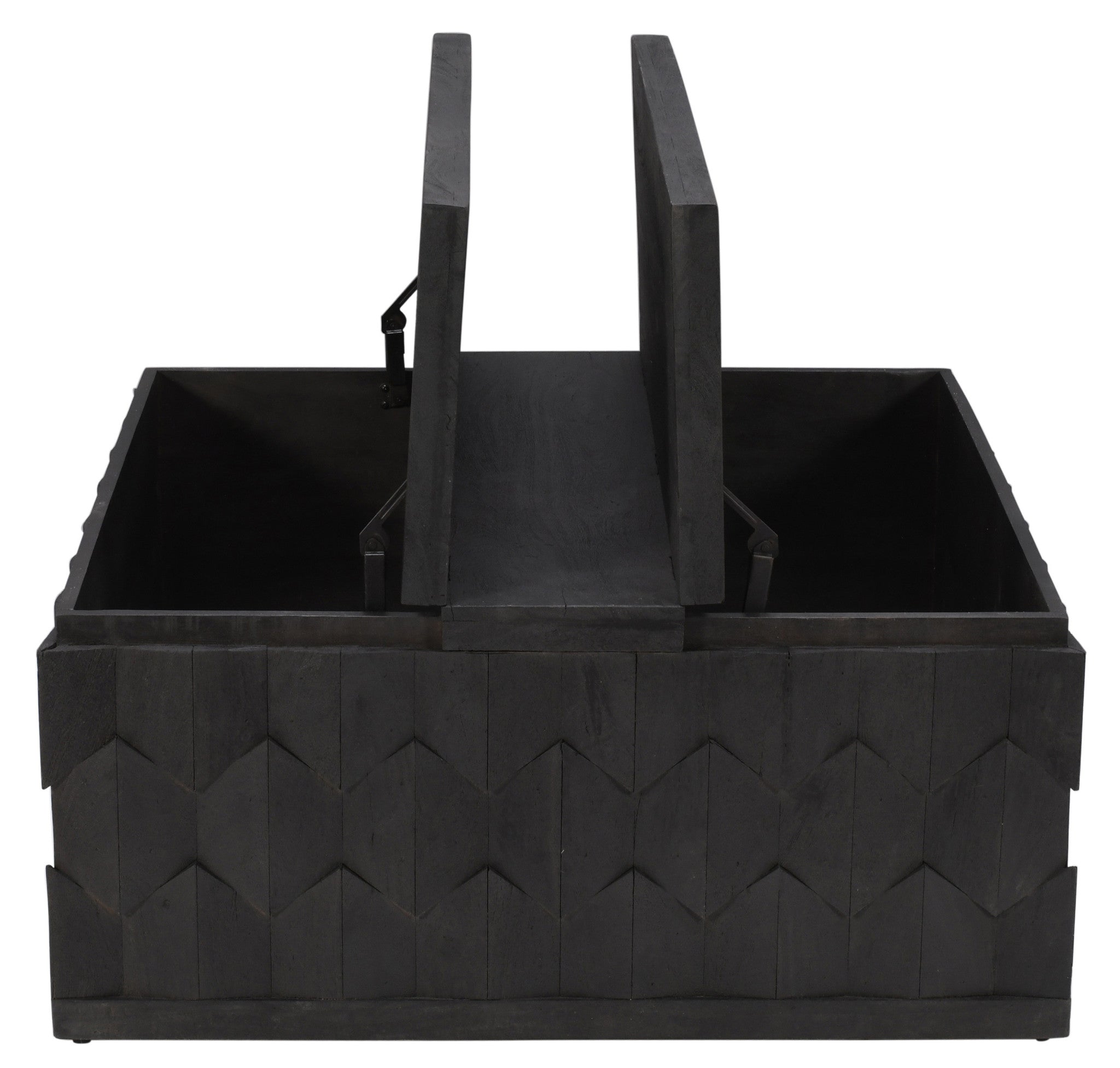 Dark Gray Solid Wood Square Distressed Coffee Table 40"