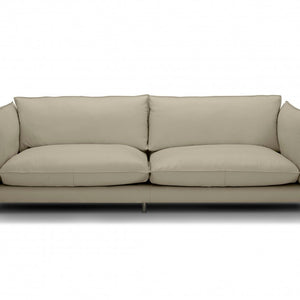 96" Taupe Top Grain Leather Standard Sofa