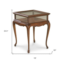 Dark Brown Glass Rectangular End Table 25