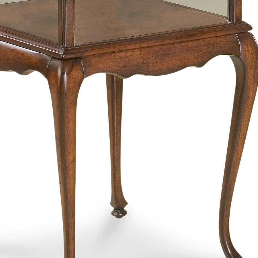 Dark Brown Glass Rectangular End Table 25"