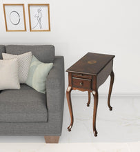 Cherry Brown Solid And Wood Rectangular End Table With Drawer 25