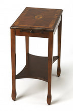 Medium Brown Wood Rectangular End Table With Shelf 25