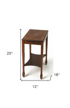 Medium Brown Wood Rectangular End Table With Shelf 25