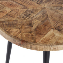 Brown Solid Wood and Black Round End Table 24