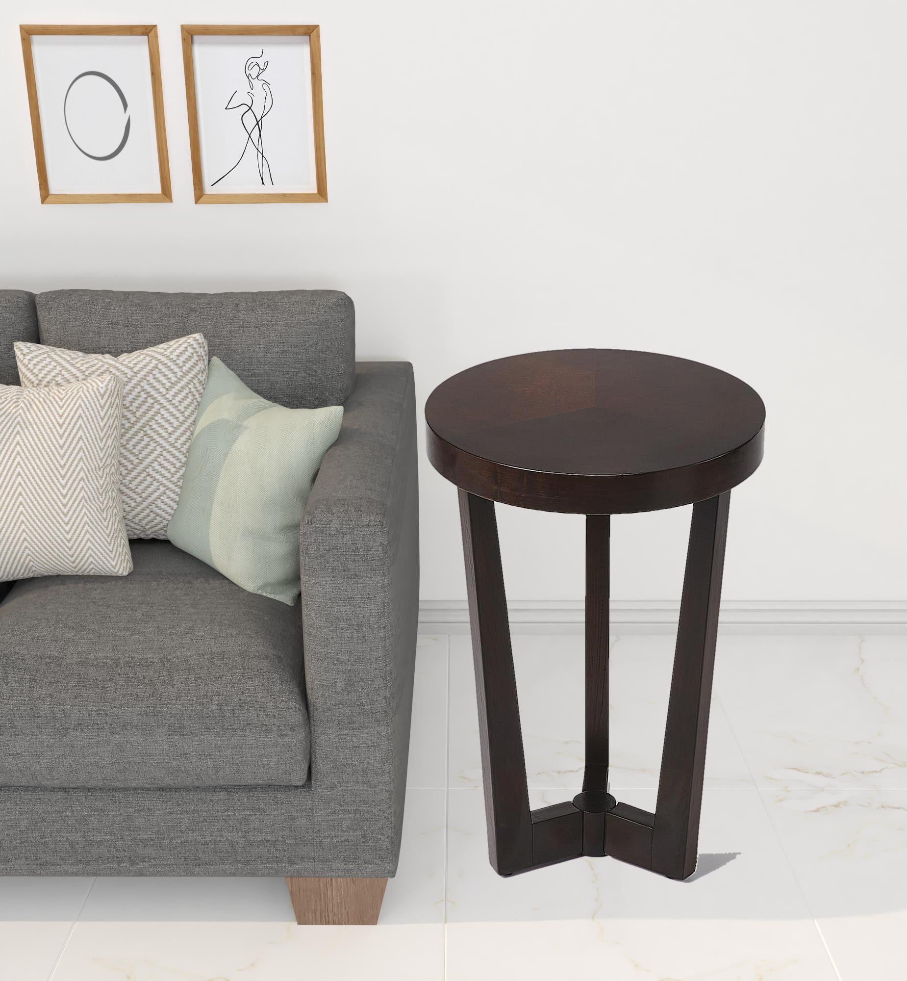 24" Merlot Three Leg Round End Table