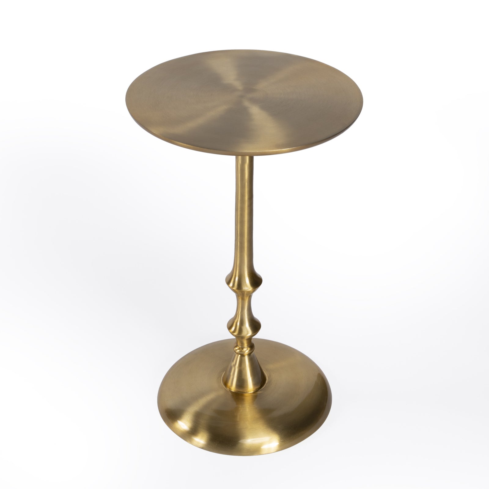 19" Gold Aluminum Round Pedestal End Table
