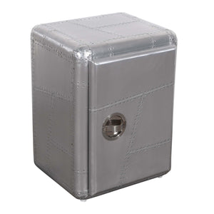 18" Silver Aluminum Standard Accent Cabinet With One Shelf