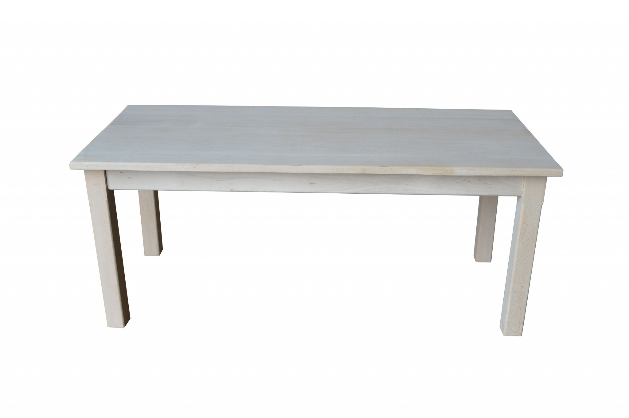 44" Unfinished Solid Wood Rectangular Coffee Table