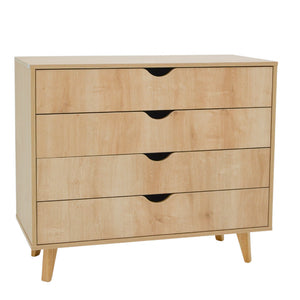 35" Natural Solid Wood Four Drawer Standard Dresser