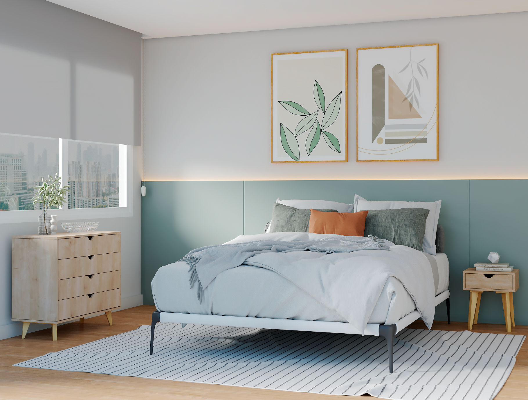 35" Natural Solid Wood Four Drawer Standard Dresser