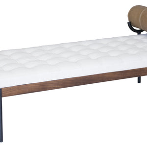 72 英寸黑色和象牙色軟墊棉混紡臥室長凳