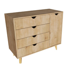 Natural Solid Wood Four Drawer Combo Dresser 35