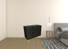 Black Solid Wood Four Drawer Combo Dresser 35