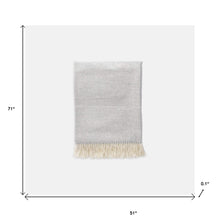 Gray Woven Wool Reversable Throw