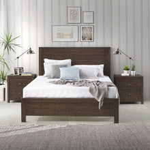 Dark Brown Solid Wood Queen Bed Frame