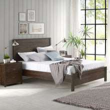 Dark Brown Solid Wood Queen Bed Frame