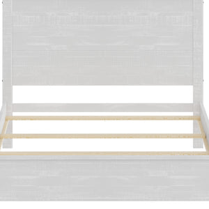White Solid Wood Queen Bed Frame
