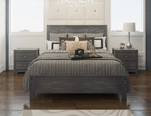 Grey Solid Wood Queen Bed Frame