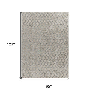 8' X 10' Beige Moroccan Stain Resistant Area Rug