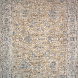 9' X 12' Gold Southwestern Power Loom Stain Resistant Area Rug