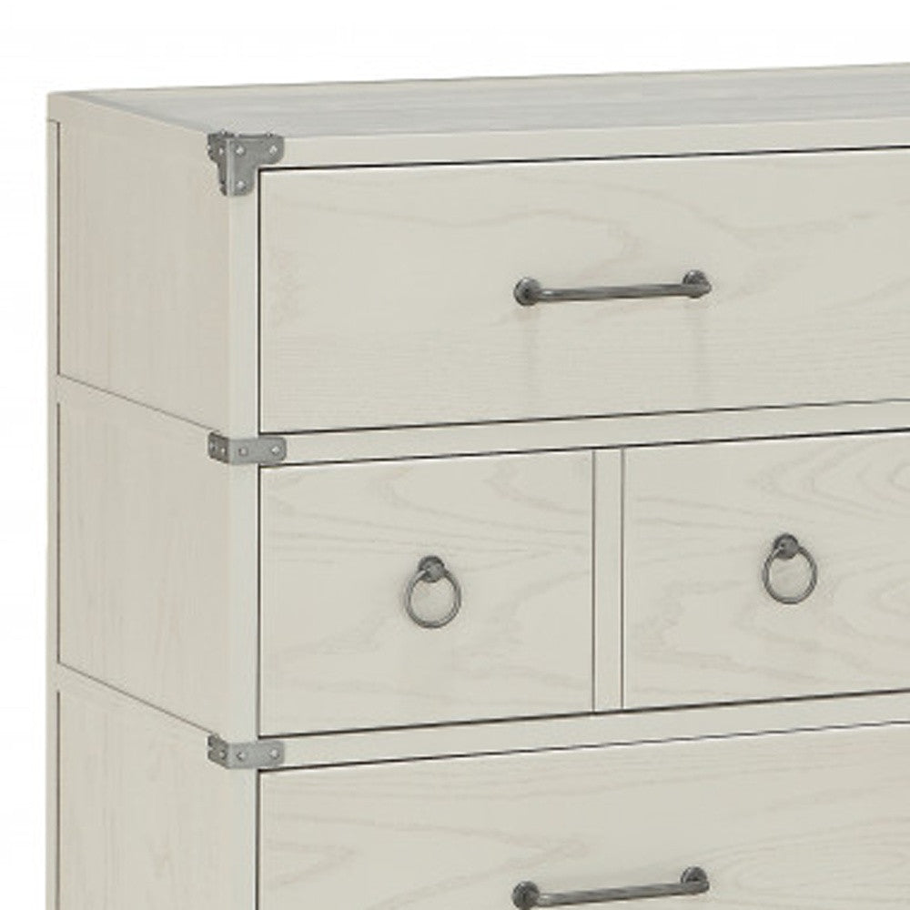 54" Gray Finish Manufactured Wood Six Drawer Standard Dresser