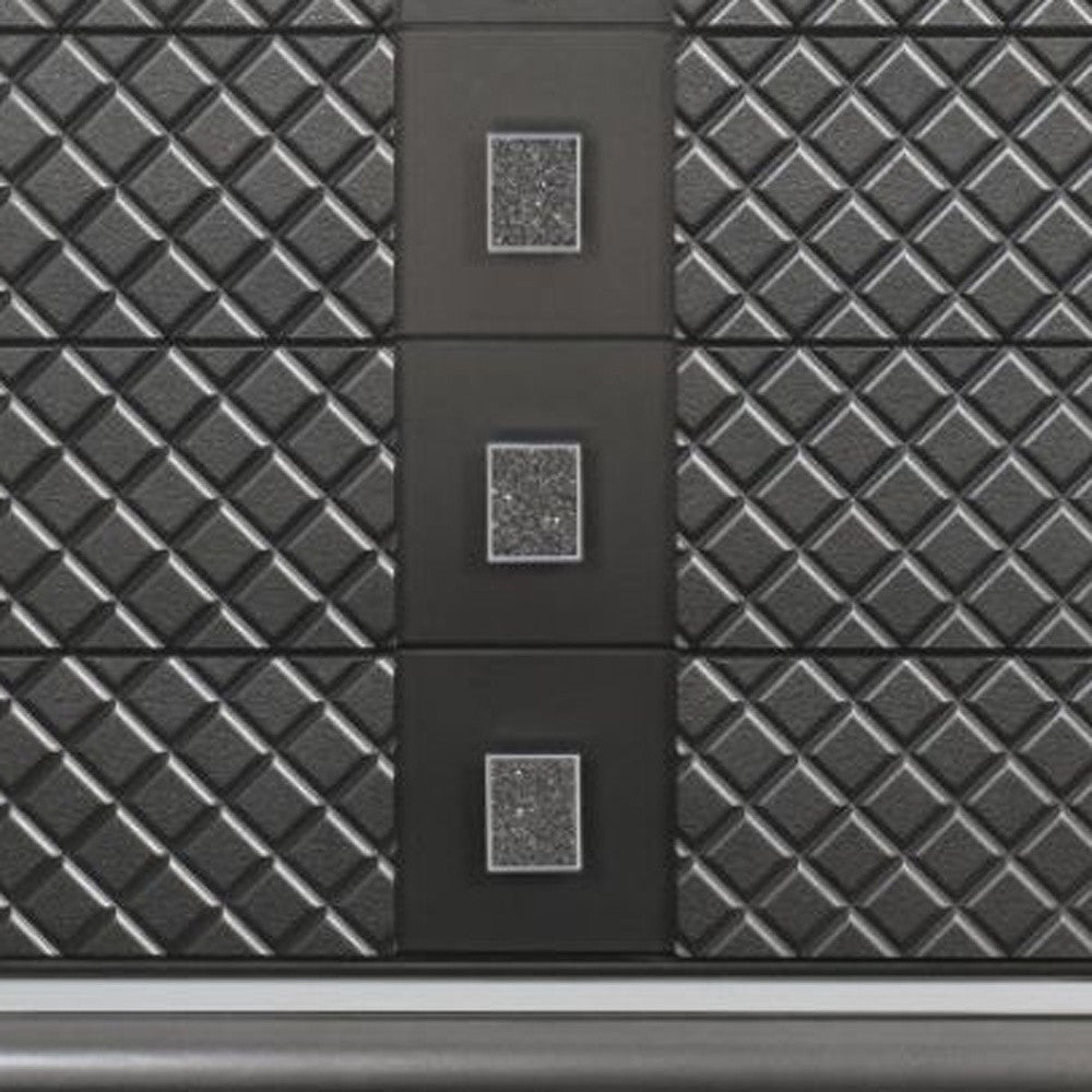 65" Metallic Gray Solid And Manufactured Wood Eight Drawer Standard Dresser