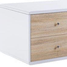 Mesa de centro rectangular de madera blanca de alto brillo de 47