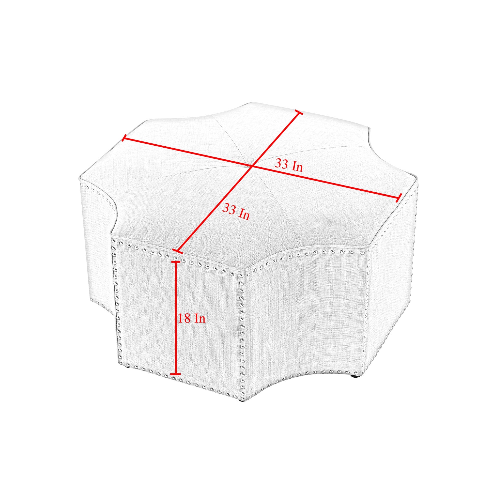 Otomana de cóctel especial de terciopelo negro de 33"