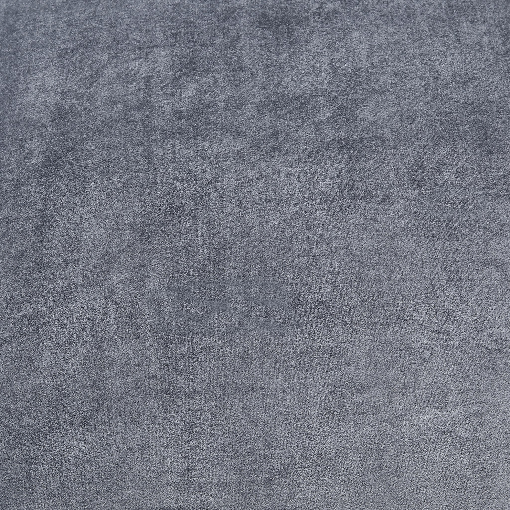 30" Gray Velvet And Silver Storage Ottoman