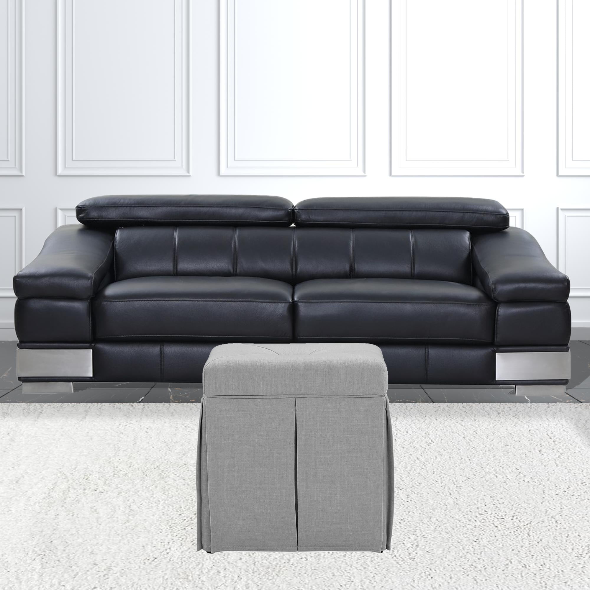 19" Light Gray Linen Storage