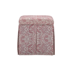 19" Red Linen Paisley Storage