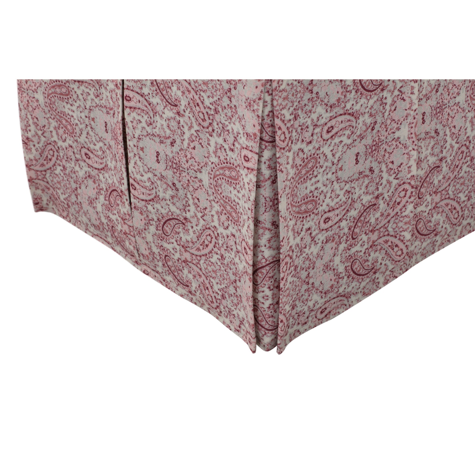 19" Red Linen Paisley Storage