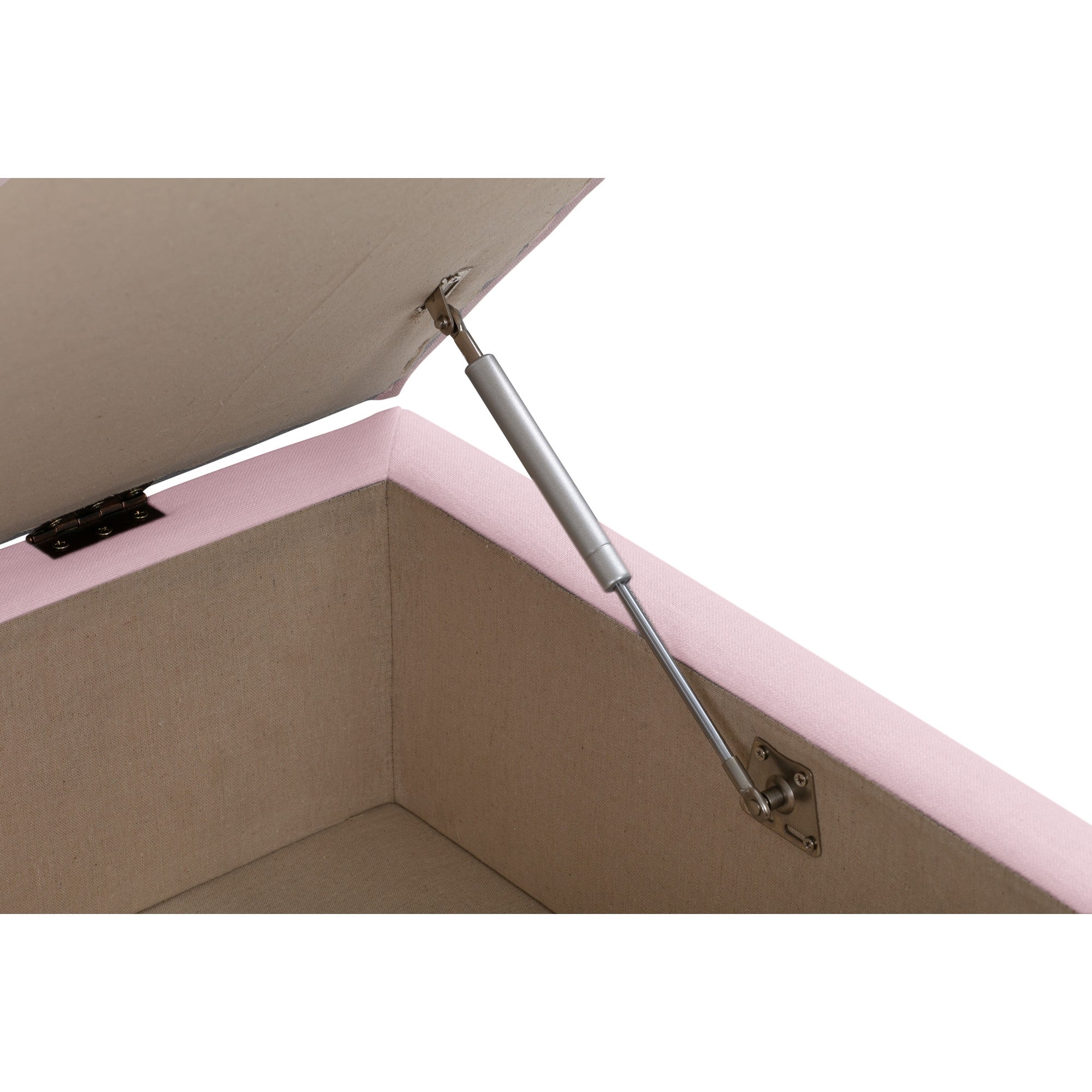 24" Pink Linen And Natural Storage