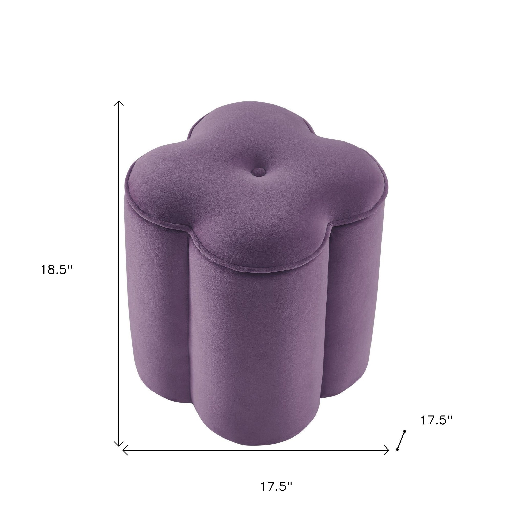 18" Purple Velvet Specialty Storage