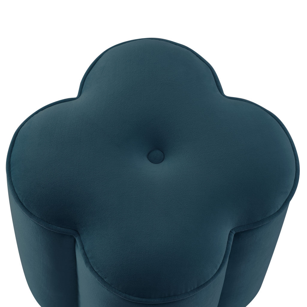 18" Teal Blue Velvet Specialty Storage