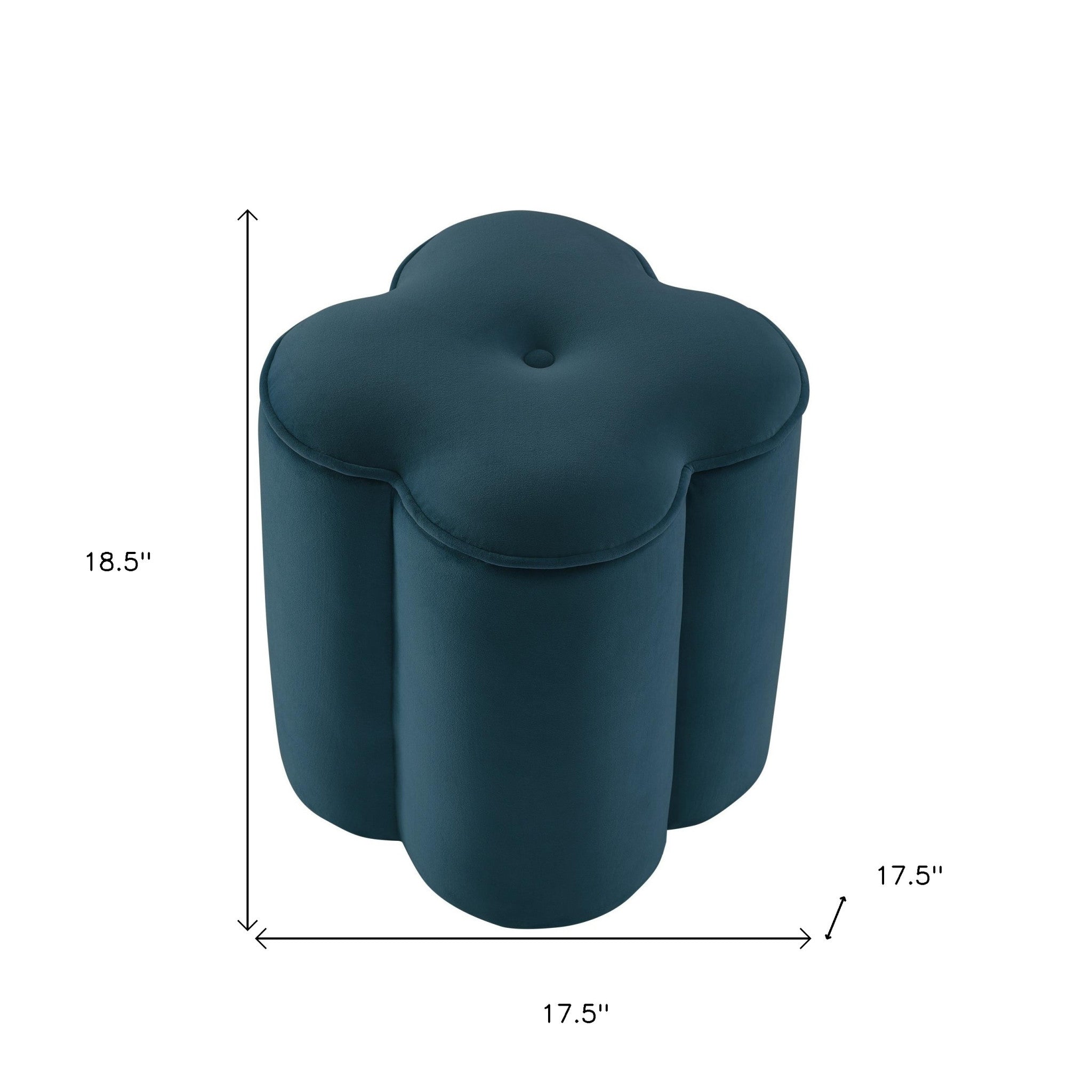 18" Teal Blue Velvet Specialty Storage