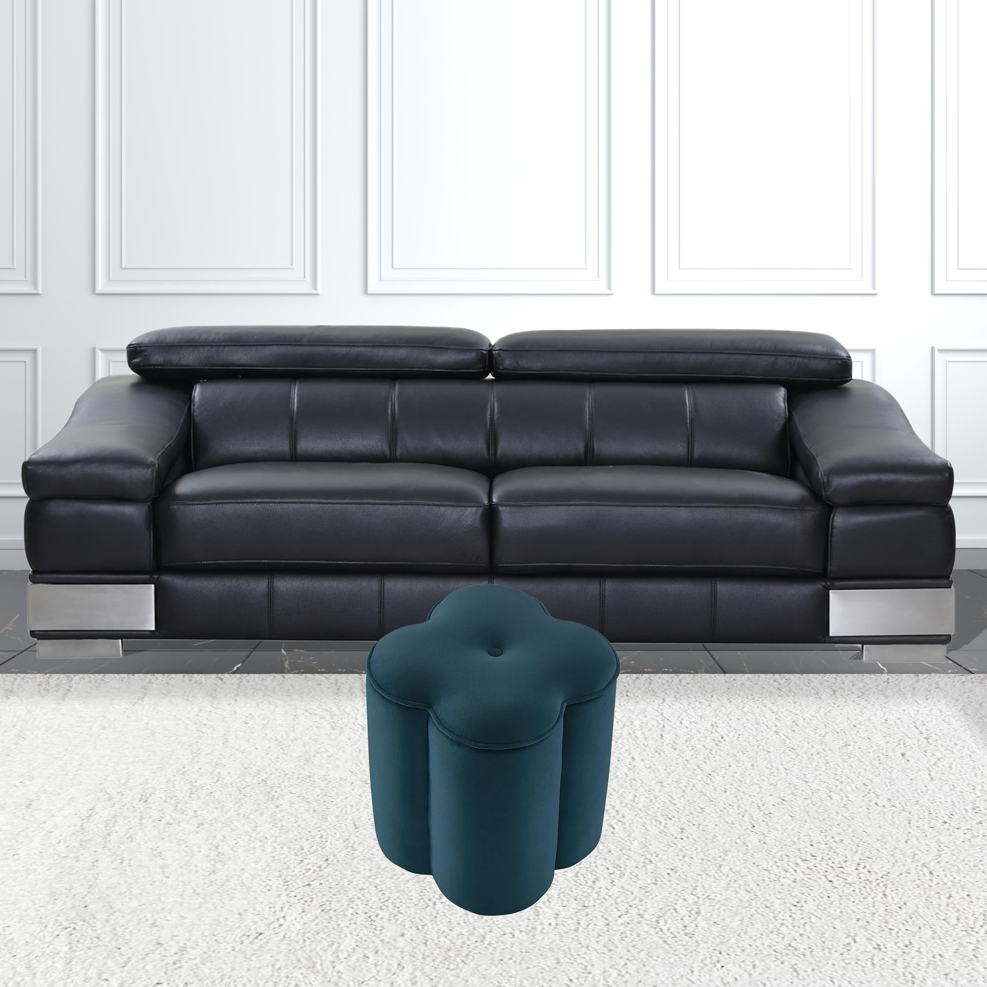 18" Teal Blue Velvet Specialty Storage