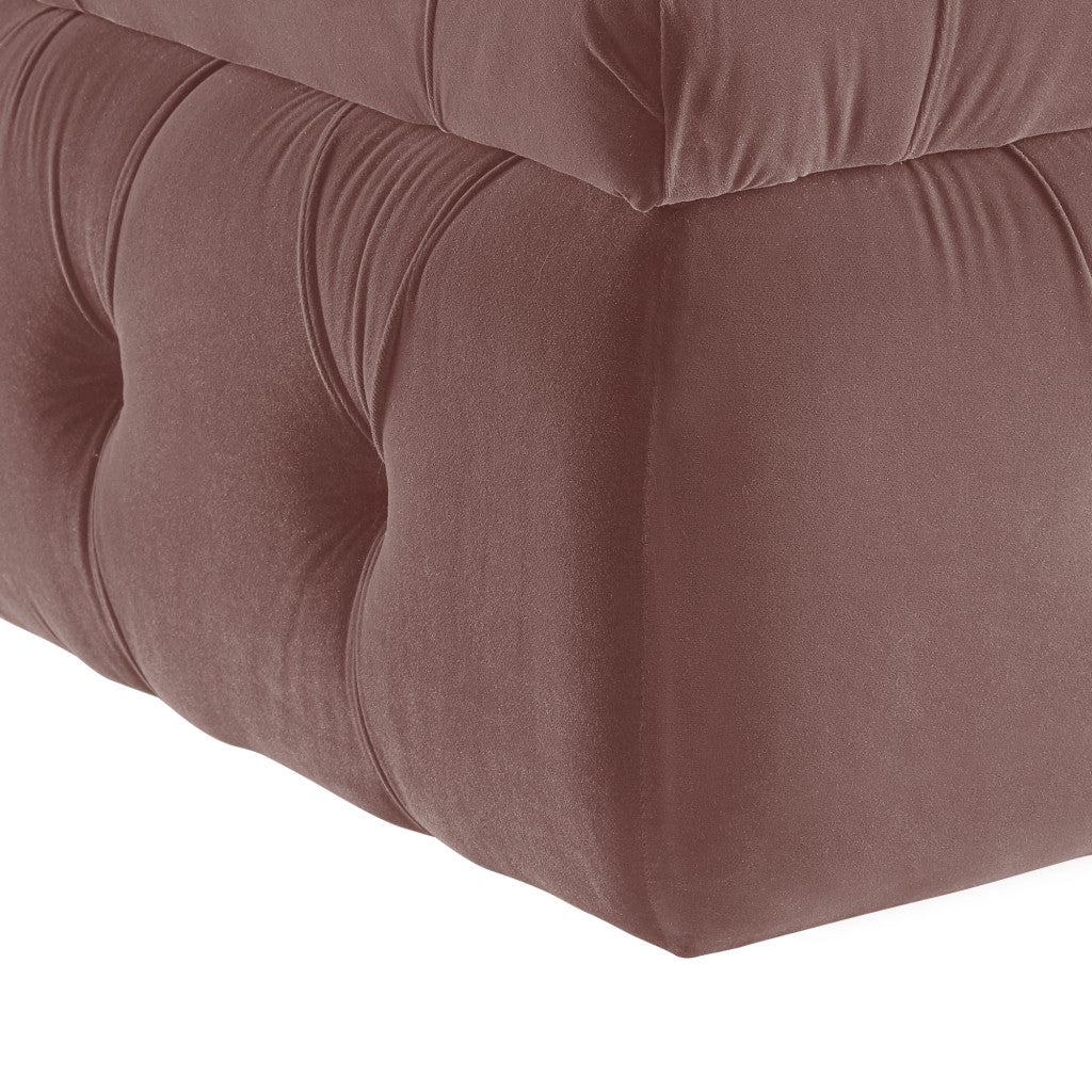 25" Blush Velvet Tufted Storage